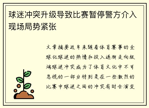 球迷冲突升级导致比赛暂停警方介入现场局势紧张